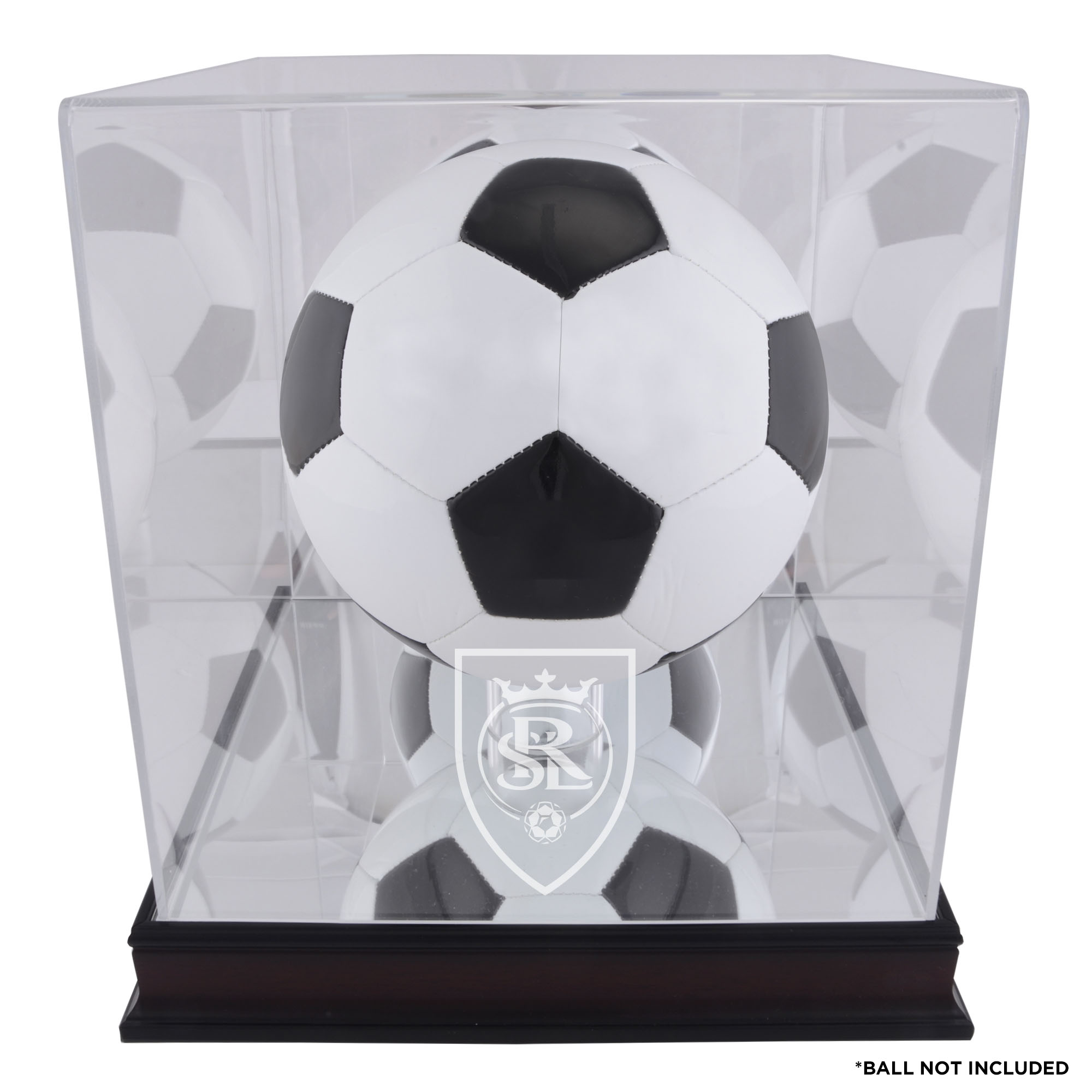 Real Salt Lake Mahogany Team Logo Soccer Ball Display Case