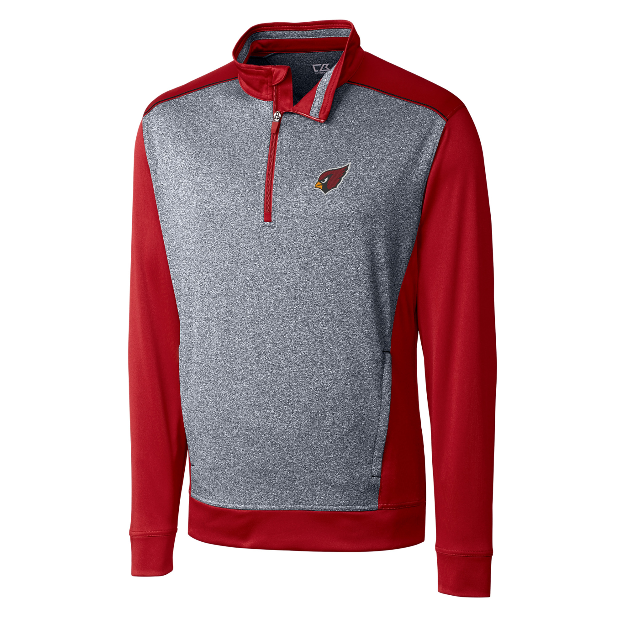 Men's Cutter & Buck Cardinal/Gray Arizona Cardinals Big & Tall Replay Pullover Jacket