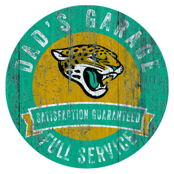 Jacksonville Jaguars 12" x 12" Dad's Garage Sign