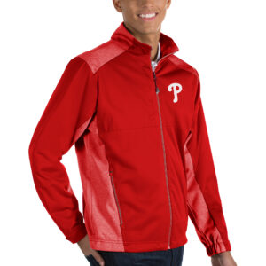 Men's Antigua Red Philadelphia Phillies Revolve Full-Zip Jacket