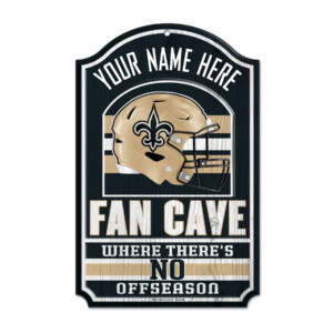 WinCraft New Orleans Saints Personalized 11'' x 17'' Fan Cave Wood Sign