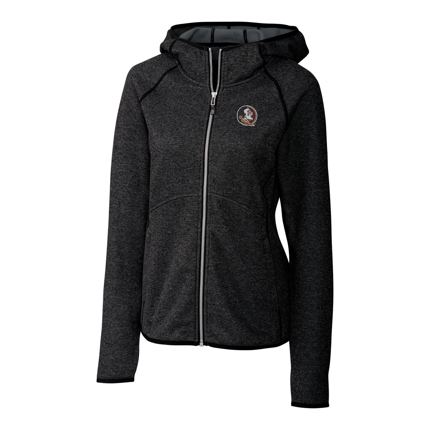 Women's Cutter & Buck Gray Florida State Seminoles Mainsail Hooded Full-Zip Jacket