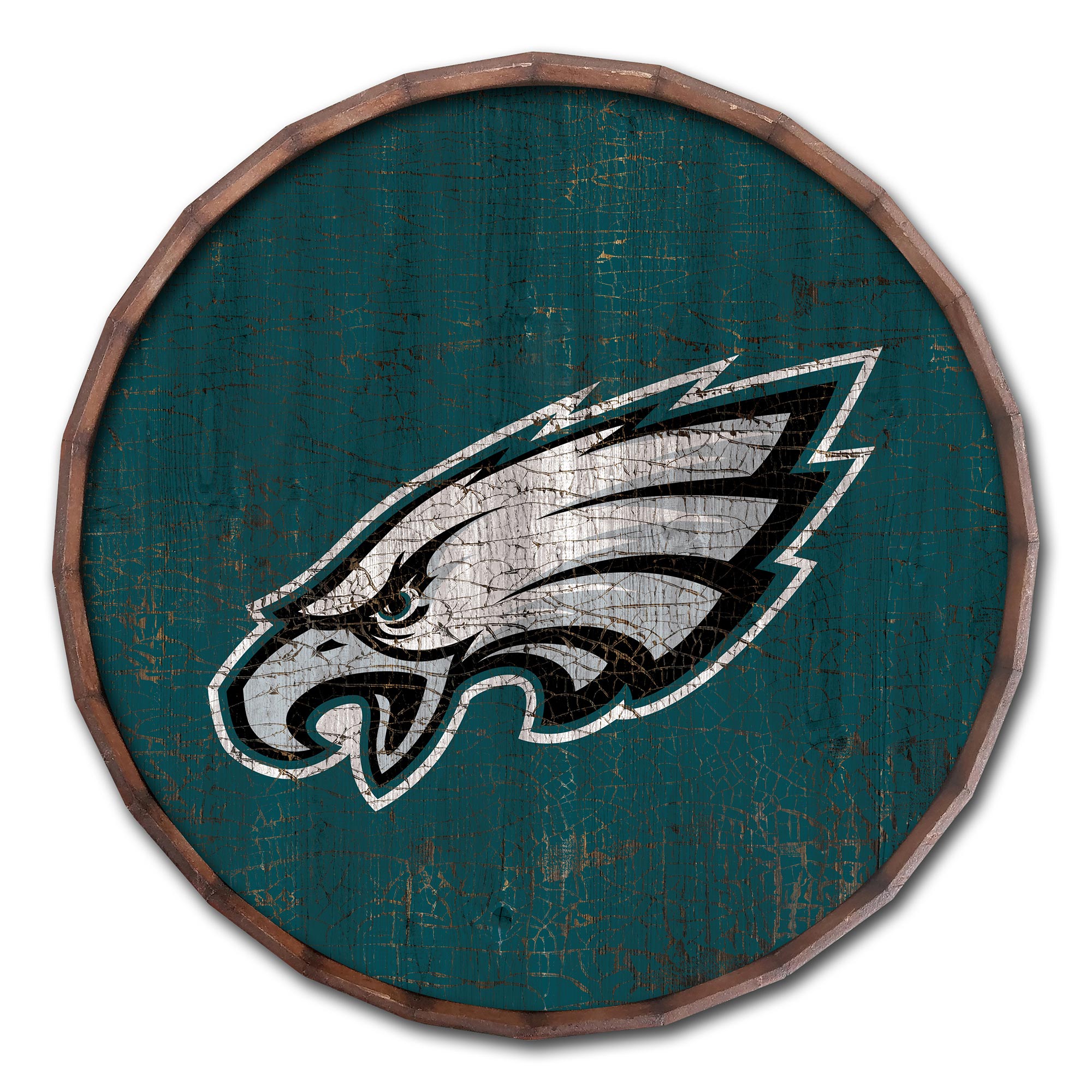 Philadelphia Eagles 24" Cracked Color Barrel Top Sign