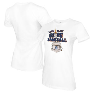Women's Tiny Turnip White Detroit Tigers S'mores T-Shirt