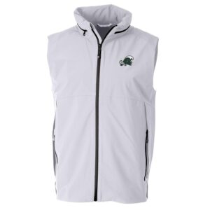 Men's Cutter & Buck White Tulane Green Wave Vapor Full-Zip Vest