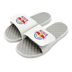 Men's ISlide White/Gray New York Red Bulls Primary Logo Slide Sandals