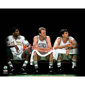 Robert Parish Larry Bird and Kevin McHale Boston Celtics Unsigned Boston Garden 1991 Photograph