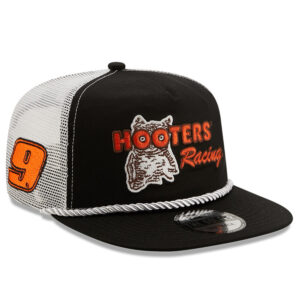 Men's New Era Black/White Chase Elliott Golfer Snapback Adjustable Hat
