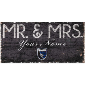 San Jose Earthquakes 6'' x 12'' Personalized Mr. & Mrs. Sign