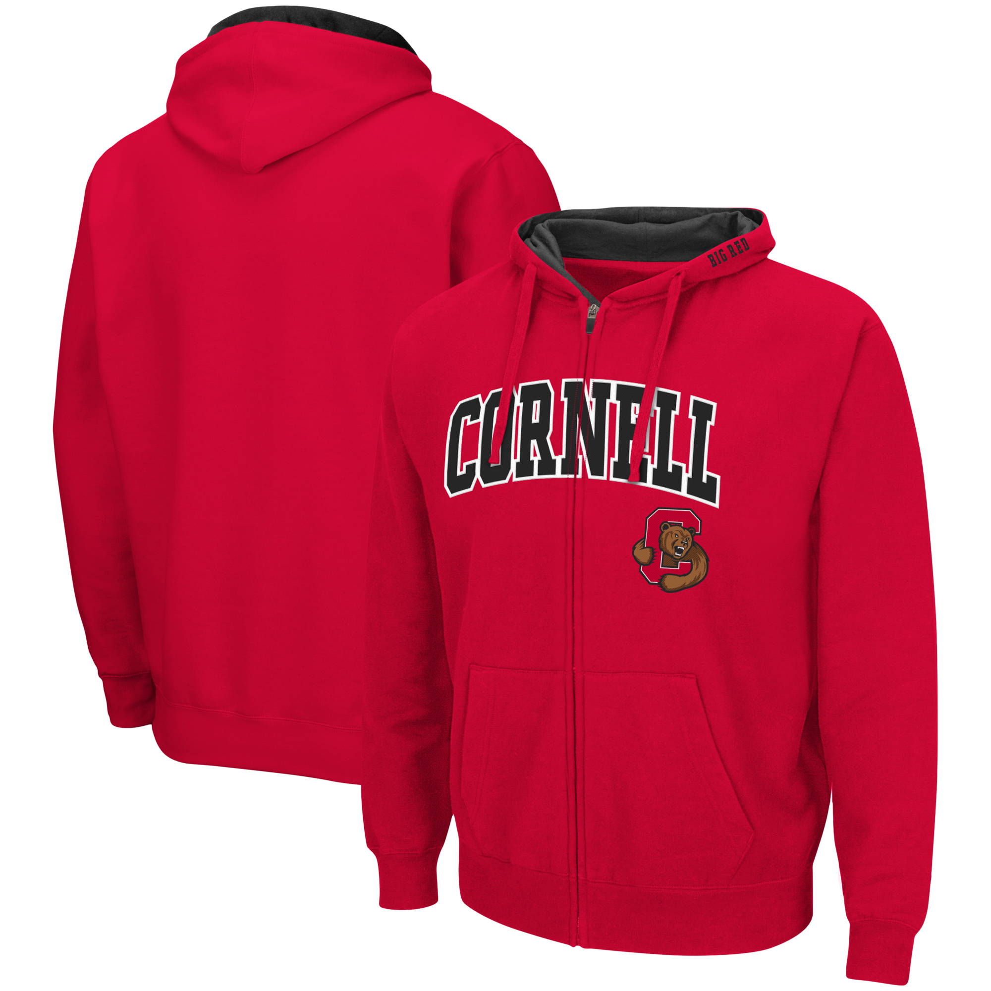 Men's Colosseum Red Cornell Big Red Arch & Logo 3.0 Full-Zip Hoodie - Image 2