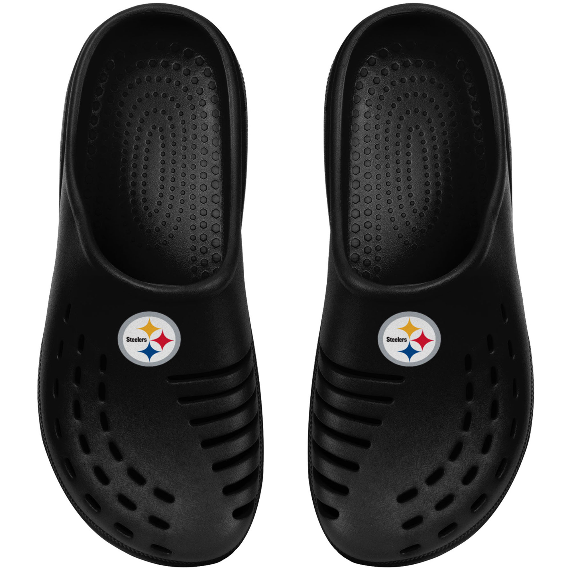 Youth FOCO Black Pittsburgh Steelers Sunny Day Clogs