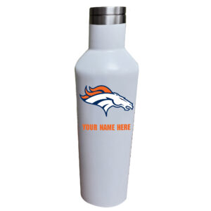 White Denver Broncos 17oz. Personalized Infinity Stainless Steel Water Bottle