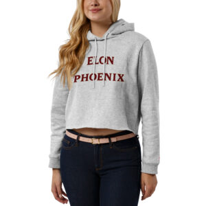 Women's League Collegiate Wear Ash Elon Phoenix Cropped Pullover Hoodie