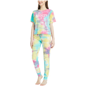 Women's Concepts Sport Houston Rockets Velodrome Tie-Dye Top & Jogger Pants Set