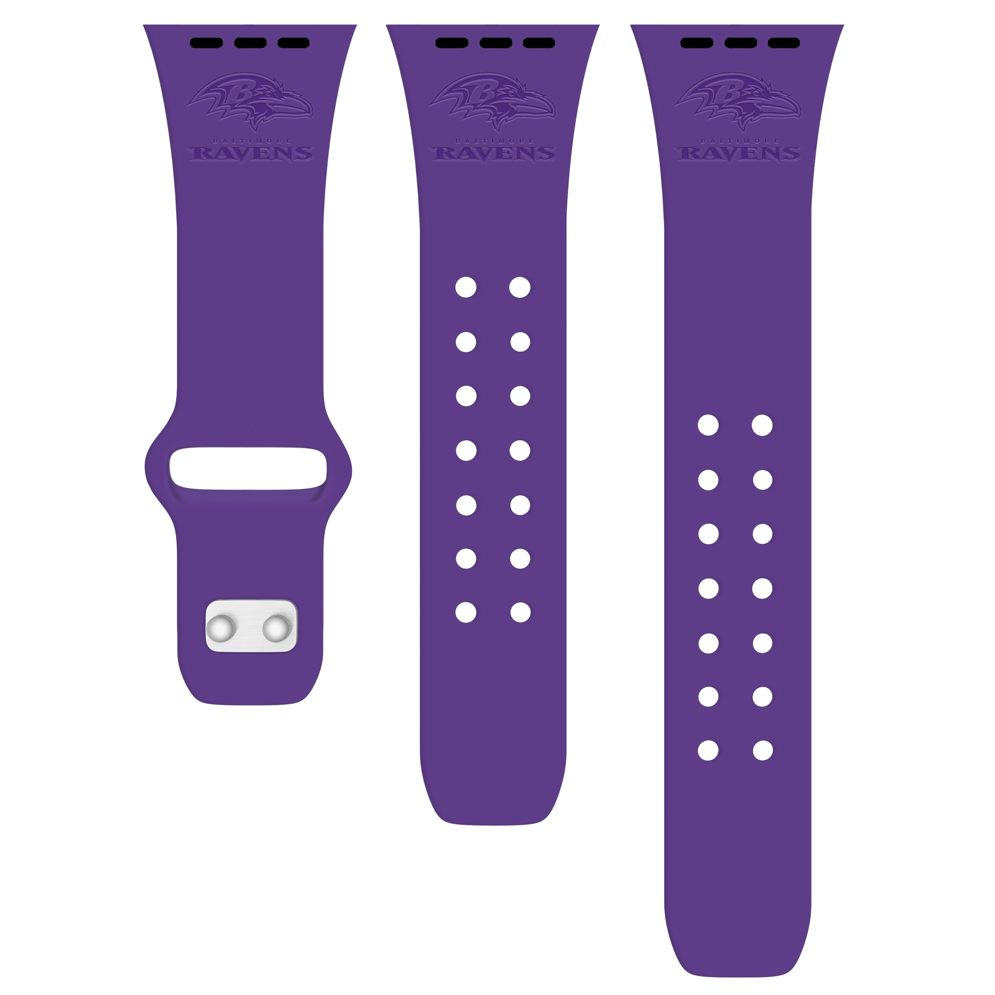 Purple Baltimore Ravens Debossed Silicone Apple Watch Band - Image 5