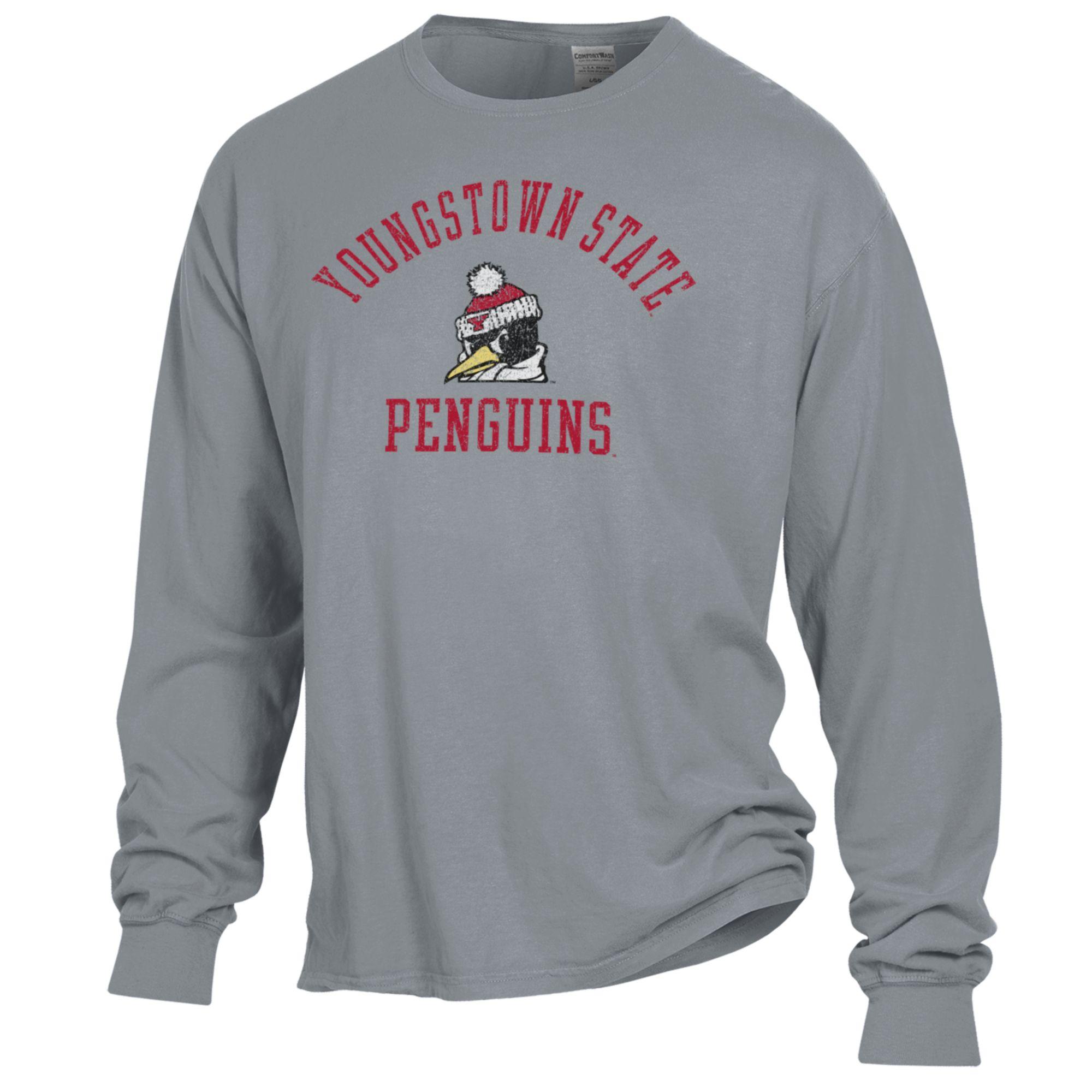 Men's ComfortWash Gray Youngstown State Penguins Arch Logo Garment Dyed Long Sleeve T-Shirt - Image 3