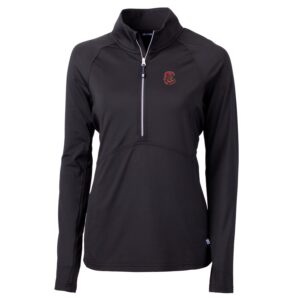Women's Cutter & Buck Black Cornell Big Red Adapt Eco Knit Half-Zip Pullover Jacket