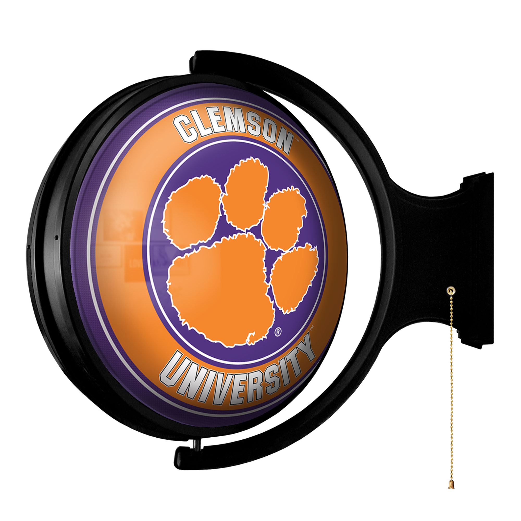 Clemson Tigers Team Logo 21'' x 23'' Rotating Lighted Wall Sign - Image 7