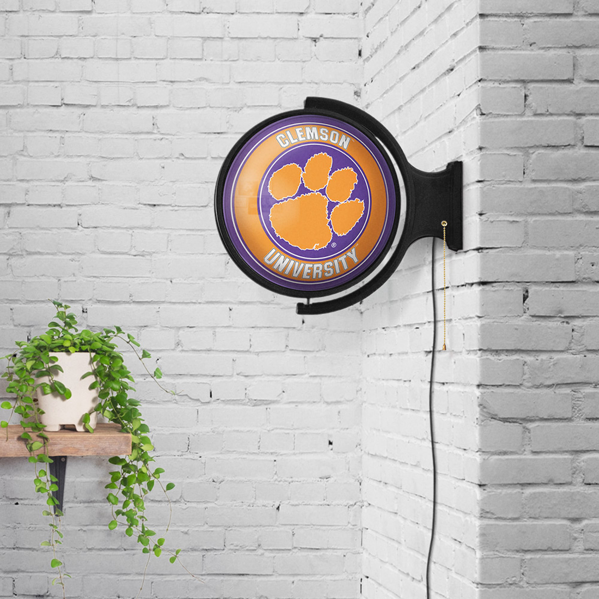 Clemson Tigers Team Logo 21'' x 23'' Rotating Lighted Wall Sign - Image 9