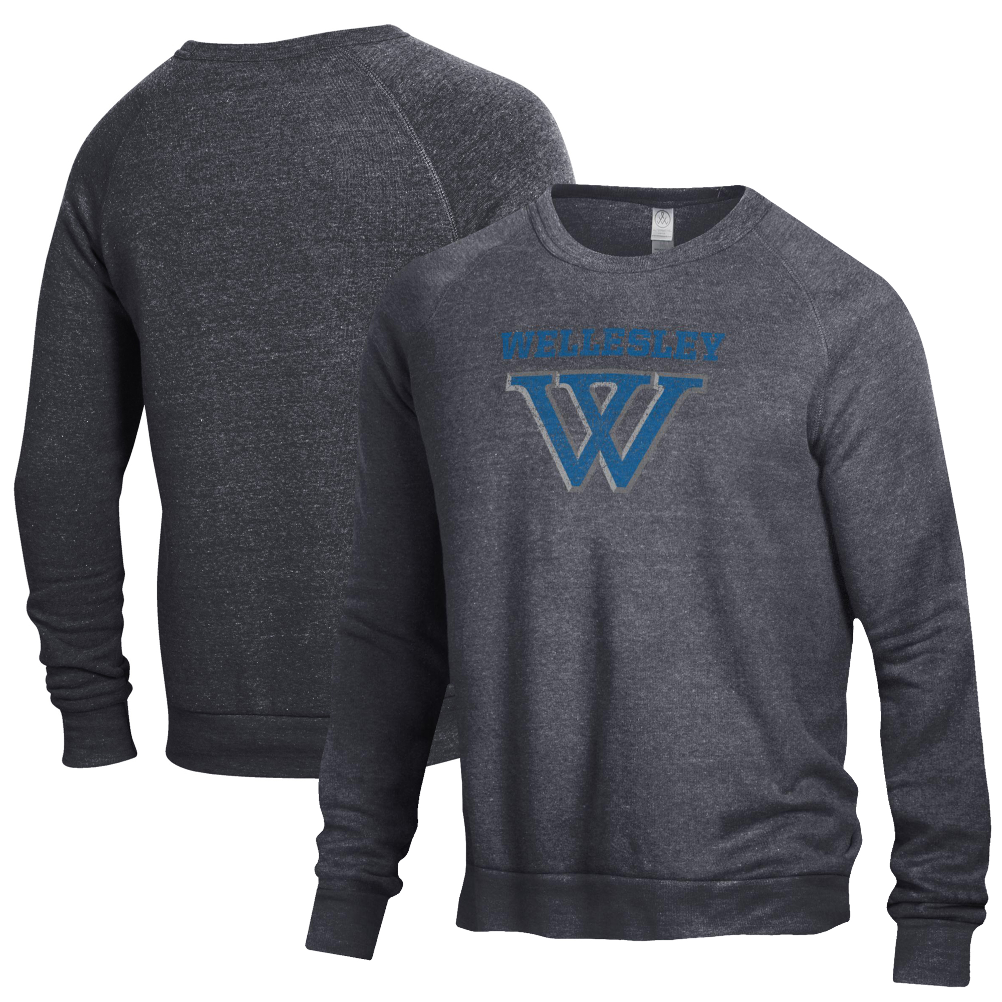 Men's Black Wellesley Blue The Champ Crewneck Pullover Sweatshirt - Image 2