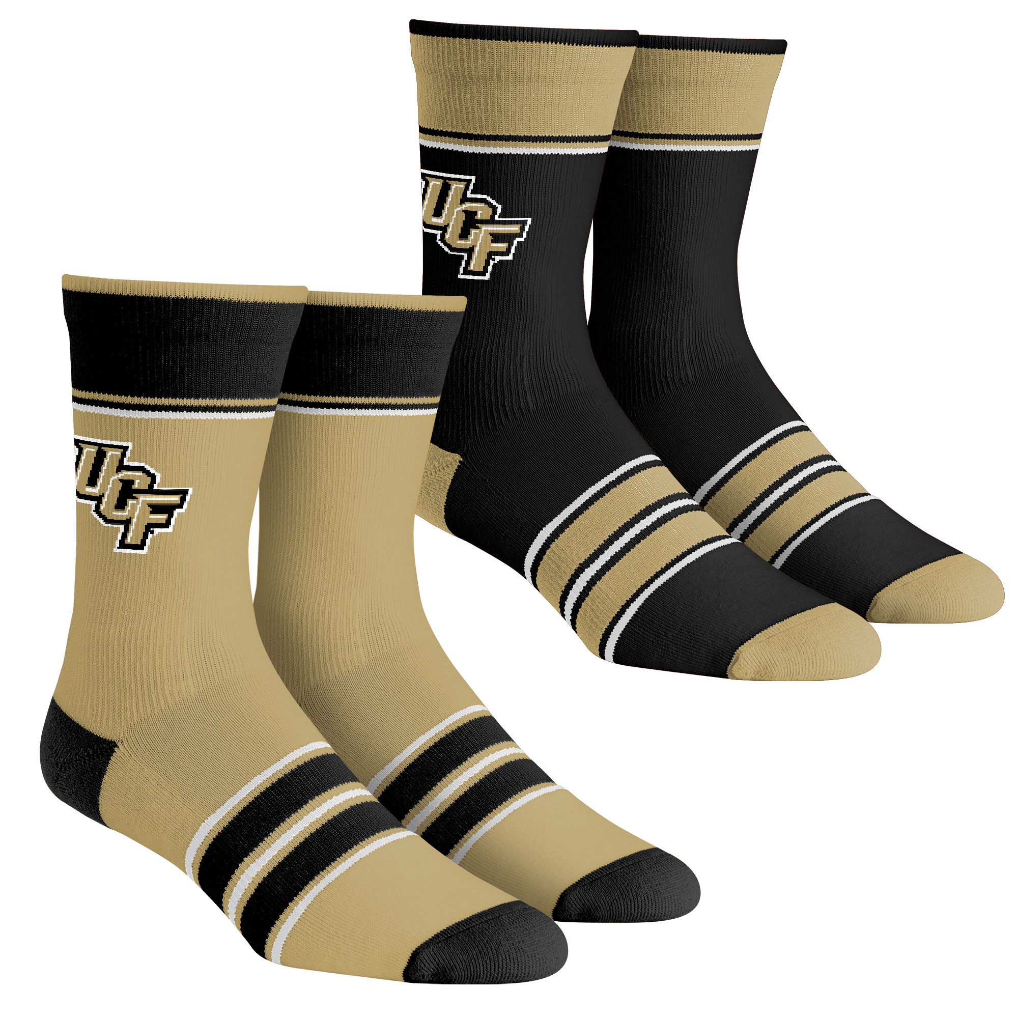 Unisex Rock Em Socks UCF Knights Multi-Stripe 2-Pack Team Crew Sock Set