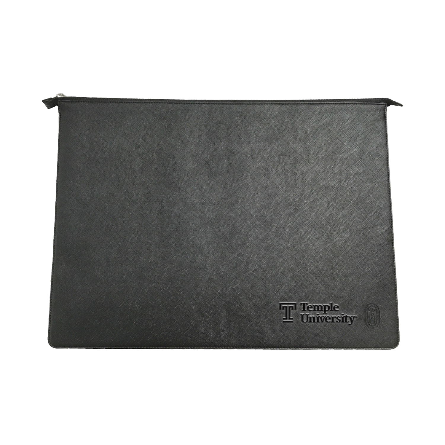 Black Temple Owls Debossed Faux Leather Laptop Case