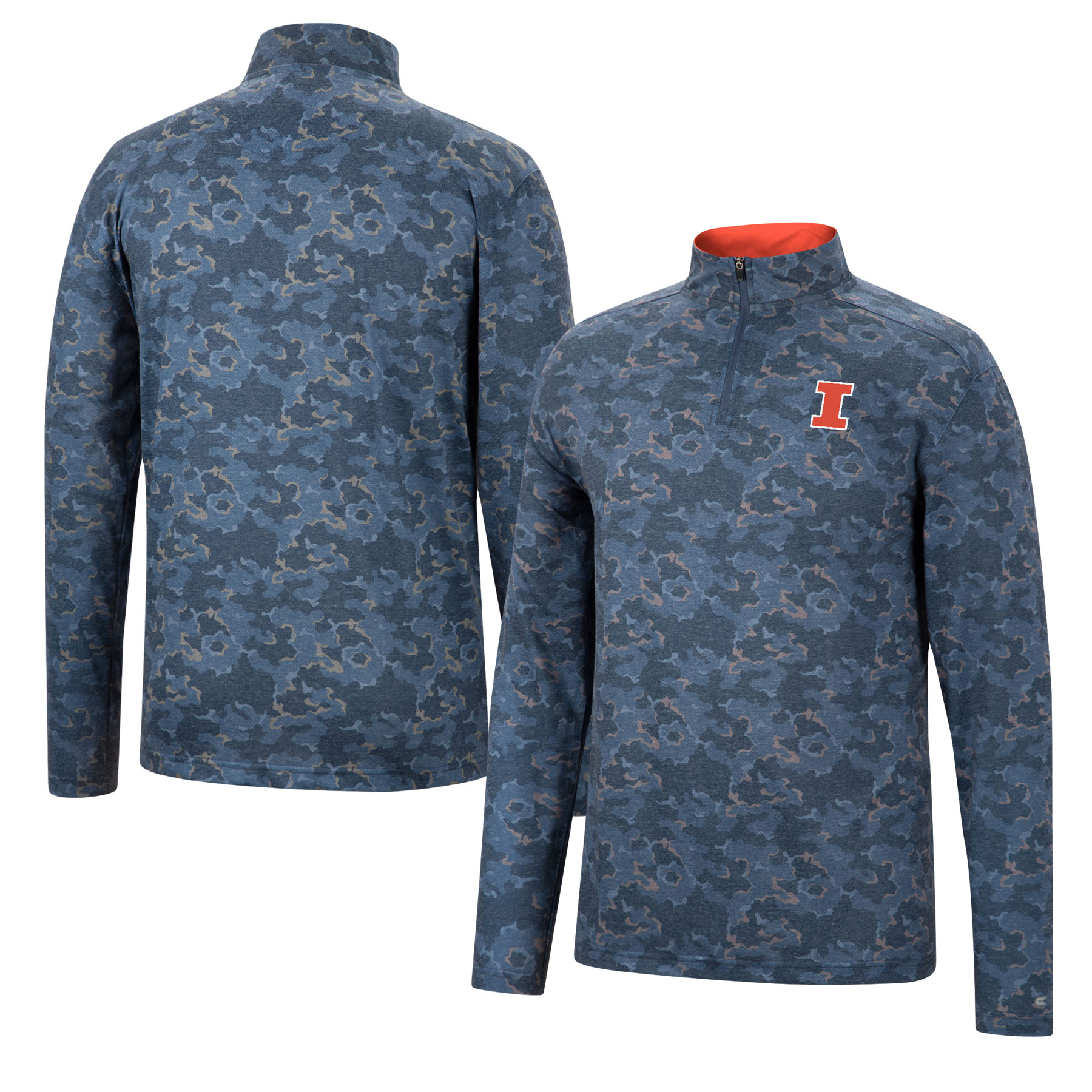 Men's Colosseum Navy Illinois Fighting Illini Tivo Quarter-Zip Jacket