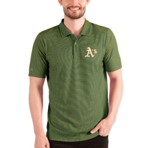 Men's Antigua Green/Gold Athletics Esteem Polo