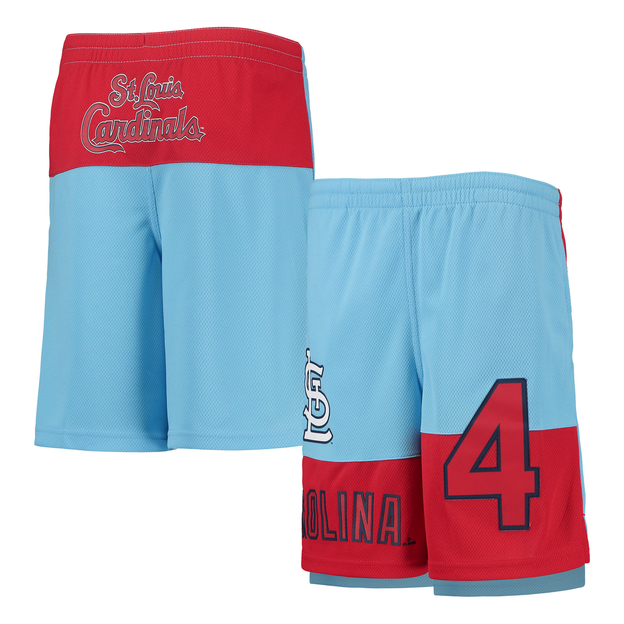 Youth Yadier Molina Light Blue St. Louis Cardinals Pandemonium Name & Number Shorts - Image 6