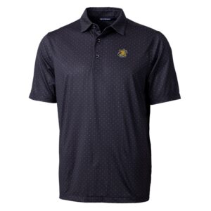 Men's Cutter & Buck Black Wichita State Shockers Pike Double Dot Print Stretch Polo