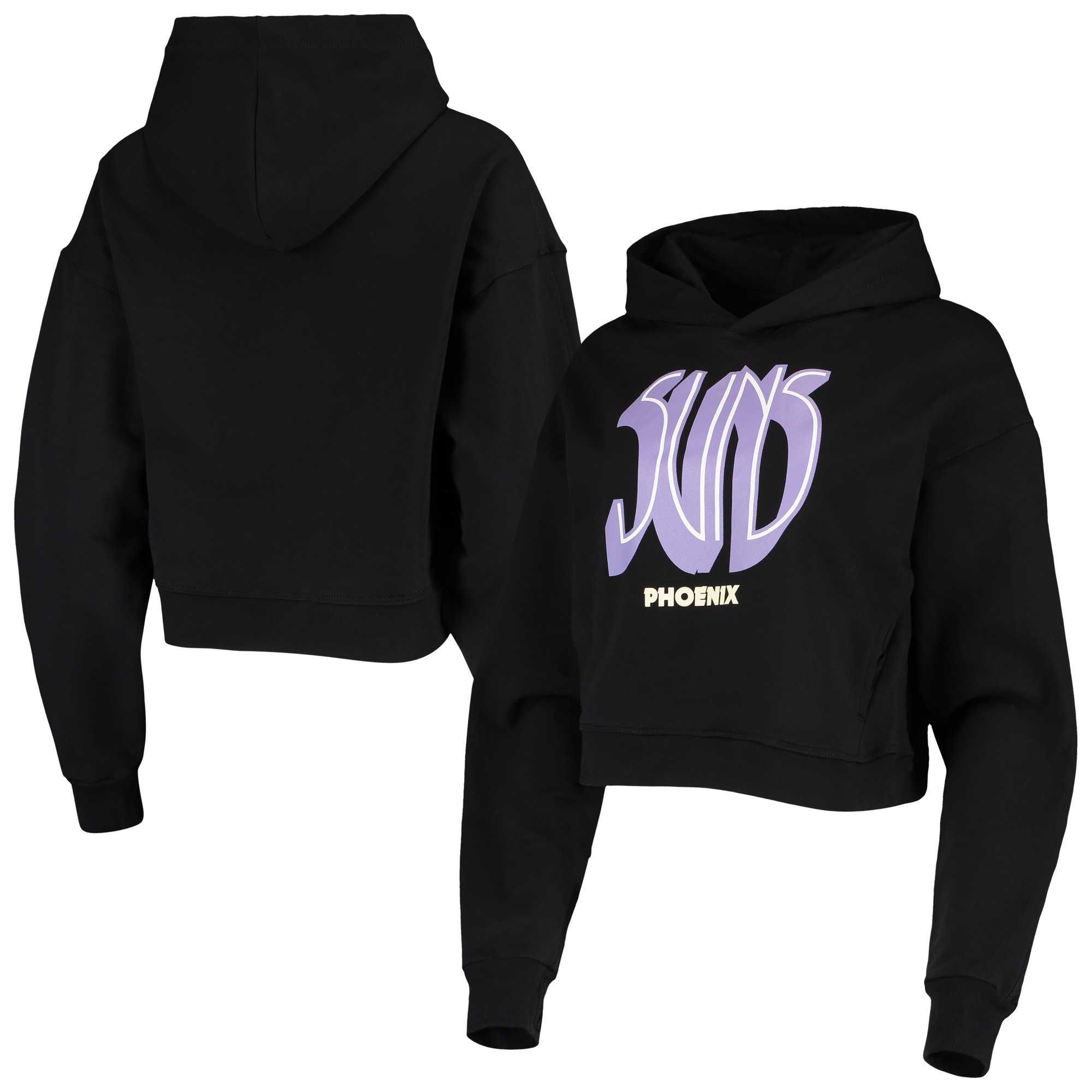 Women's Lusso Black Phoenix Suns Layla World Tour Cropped Pullover Hoodie - Image 5