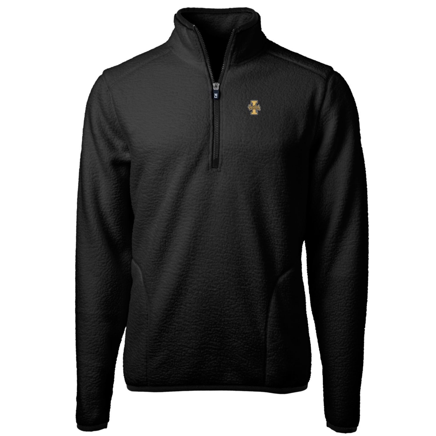 Men's Cutter & Buck Black Idaho Vandals Big & Tall Cascade Eco Sherpa Fleece Quarter-Zip Jacket - Image 3