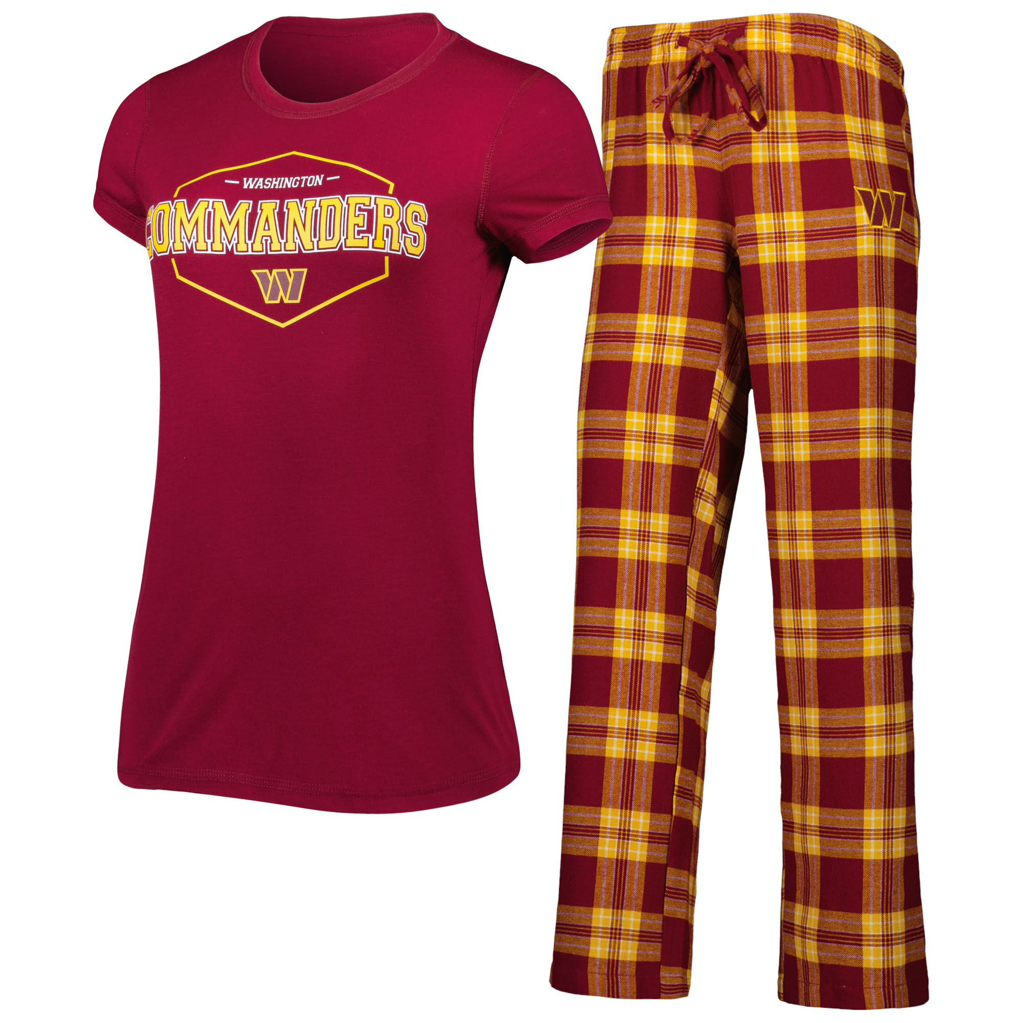 Women's Concepts Sport Burgundy/Gold Washington Commanders Plus Size Badge T-Shirt & Pants Sleep Set - Image 8
