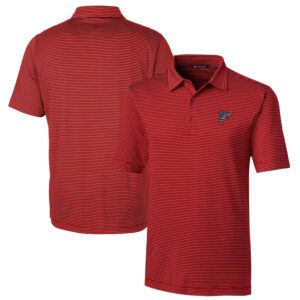 Men's Cutter & Buck Red Atlanta Falcons Americana Team Logo Forge Pencil Stripe Polo