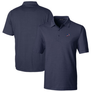 Men's Cutter & Buck Navy Detroit Lions Big & Tall Forge Pencil Stripe Stretch Polo