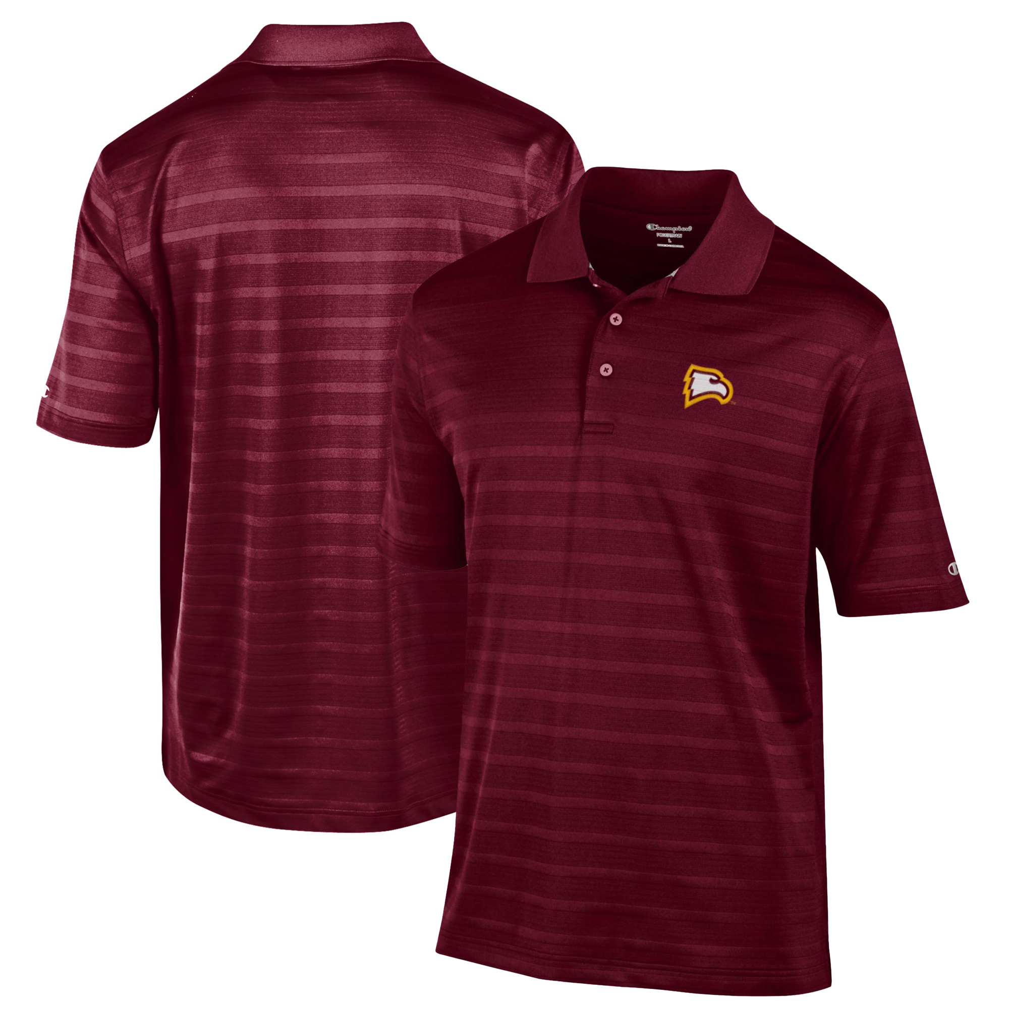Men's Champion Maroon Winthrop Eagles Textured Solid Polo - Image 5