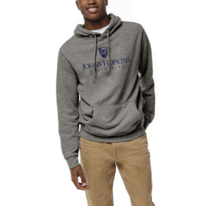Men's League Collegiate Wear Heather Gray Johns Hopkins Blue Jays Heritage Tri-Blend Pullover Hoodie