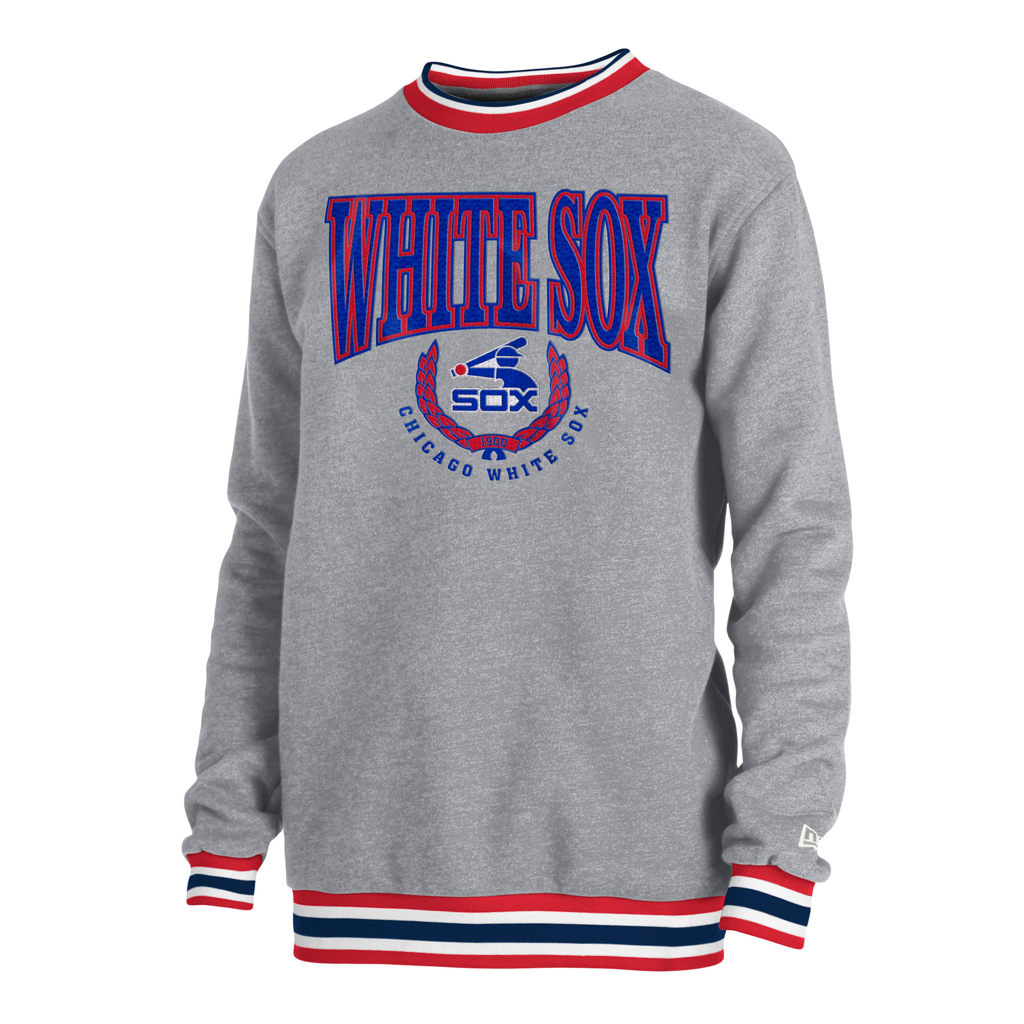 Men's New Era Heather Gray Chicago White Sox Throwback Classic Pullover Sweatshirt - Image 3