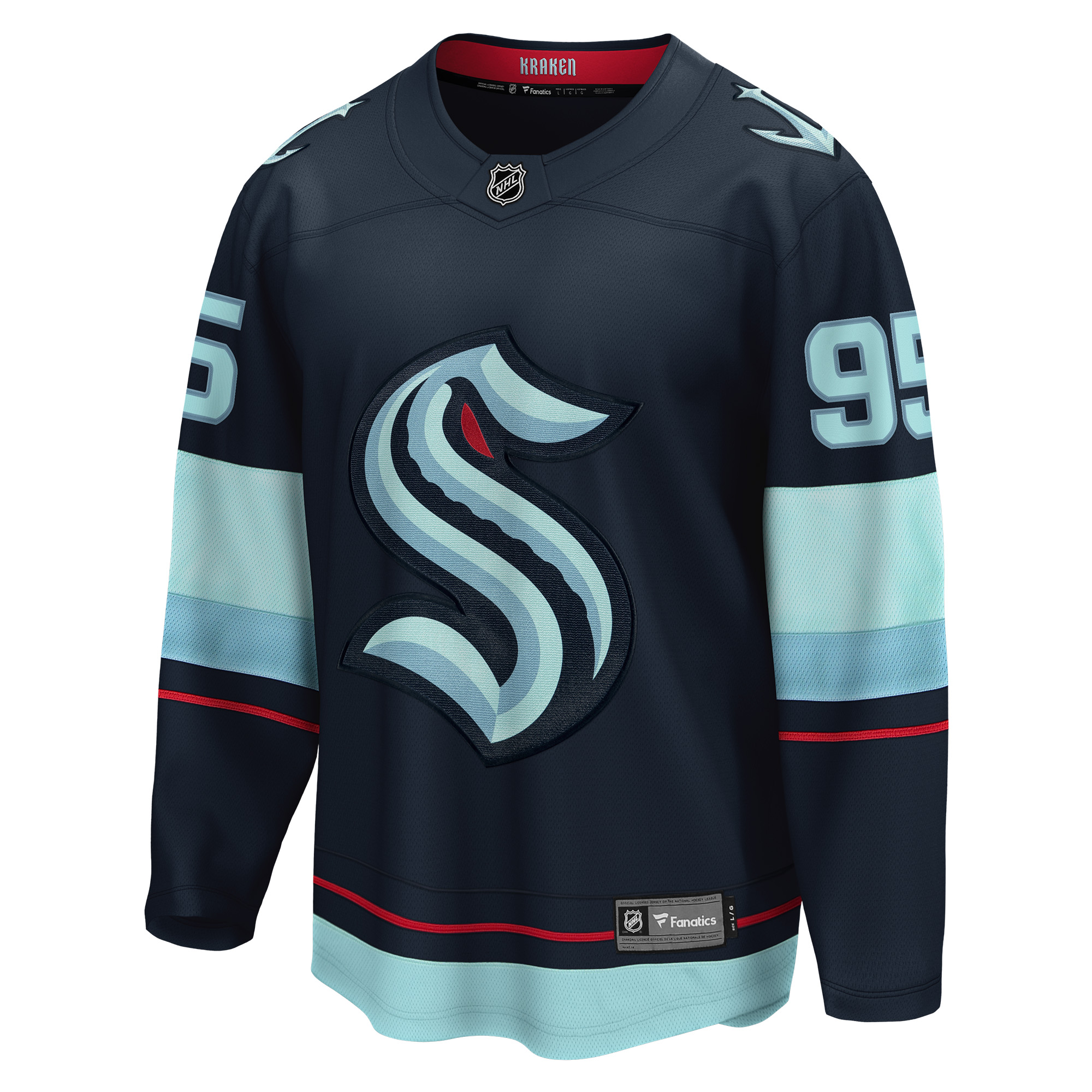 Men's Fanatics Andre Burakovsky Deep Sea Blue Seattle Kraken Home Breakaway Player Jersey - Image 3