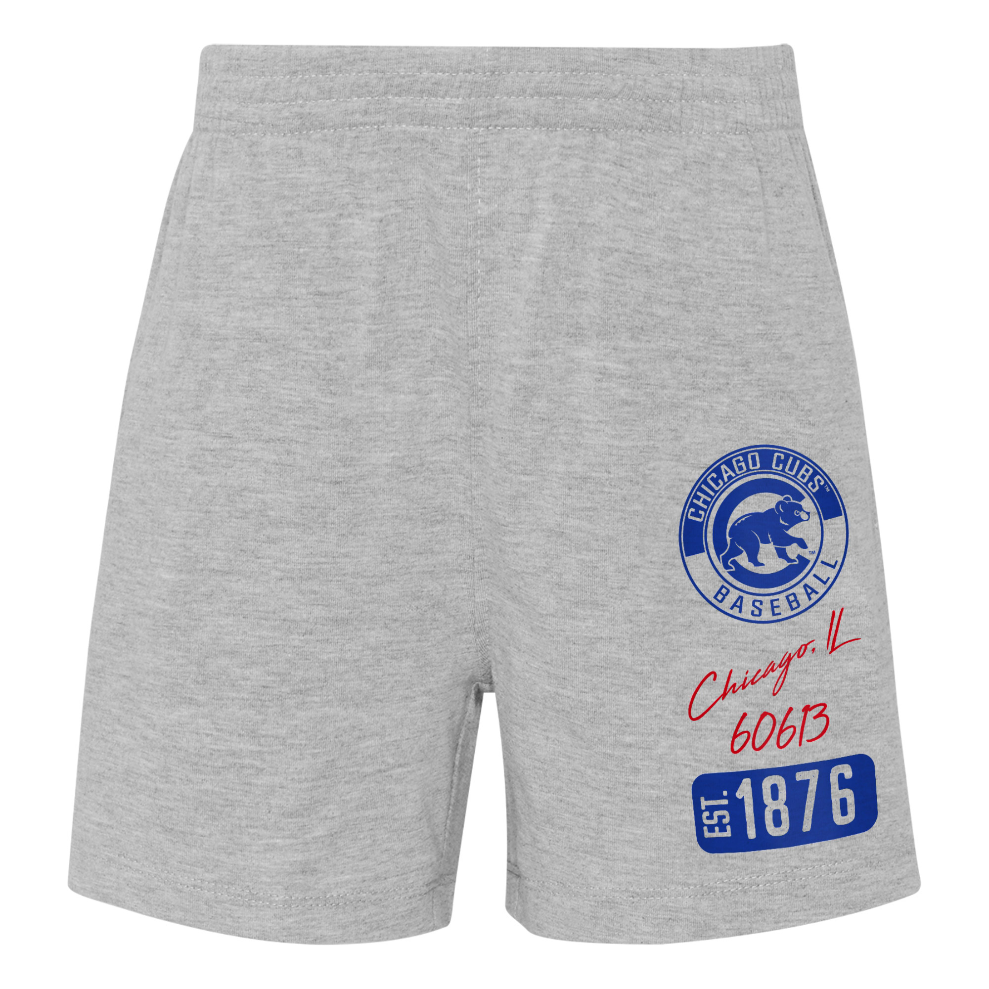 Toddler Red/Heather Gray Chicago Cubs Two-Piece Groundout Baller Raglan T-Shirt & Shorts Set - Image 4