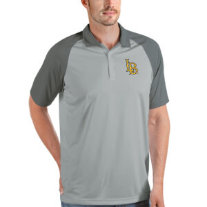 Men's Antigua Silver/Steel Cal State Long Beach The Beach Nova Polo