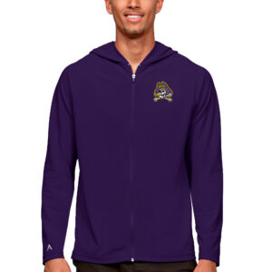 Men's Antigua Purple ECU Pirates Legacy Full-Zip Hoodie