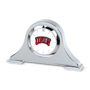Silver UNLV Rebels Logo Napoleon Desk Clock