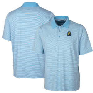 Men's Cutter & Buck Light Blue FIU Panthers Big & Tall Forge Tonal Stripe Stretch Polo