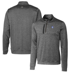Men's Cutter & Buck Steel Fresno State Bulldogs Vault Big & Tall Stealth Quarter-Zip Pullover Top