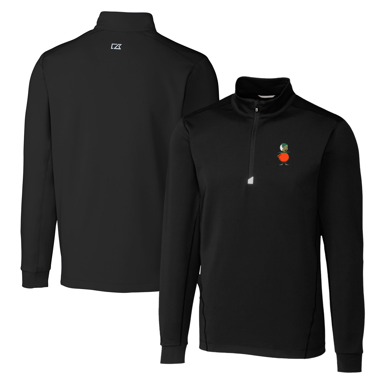 Men's Cutter & Buck Black UCF Knights Big & Tall Traverse Stretch Quarter-Zip Pullover Top