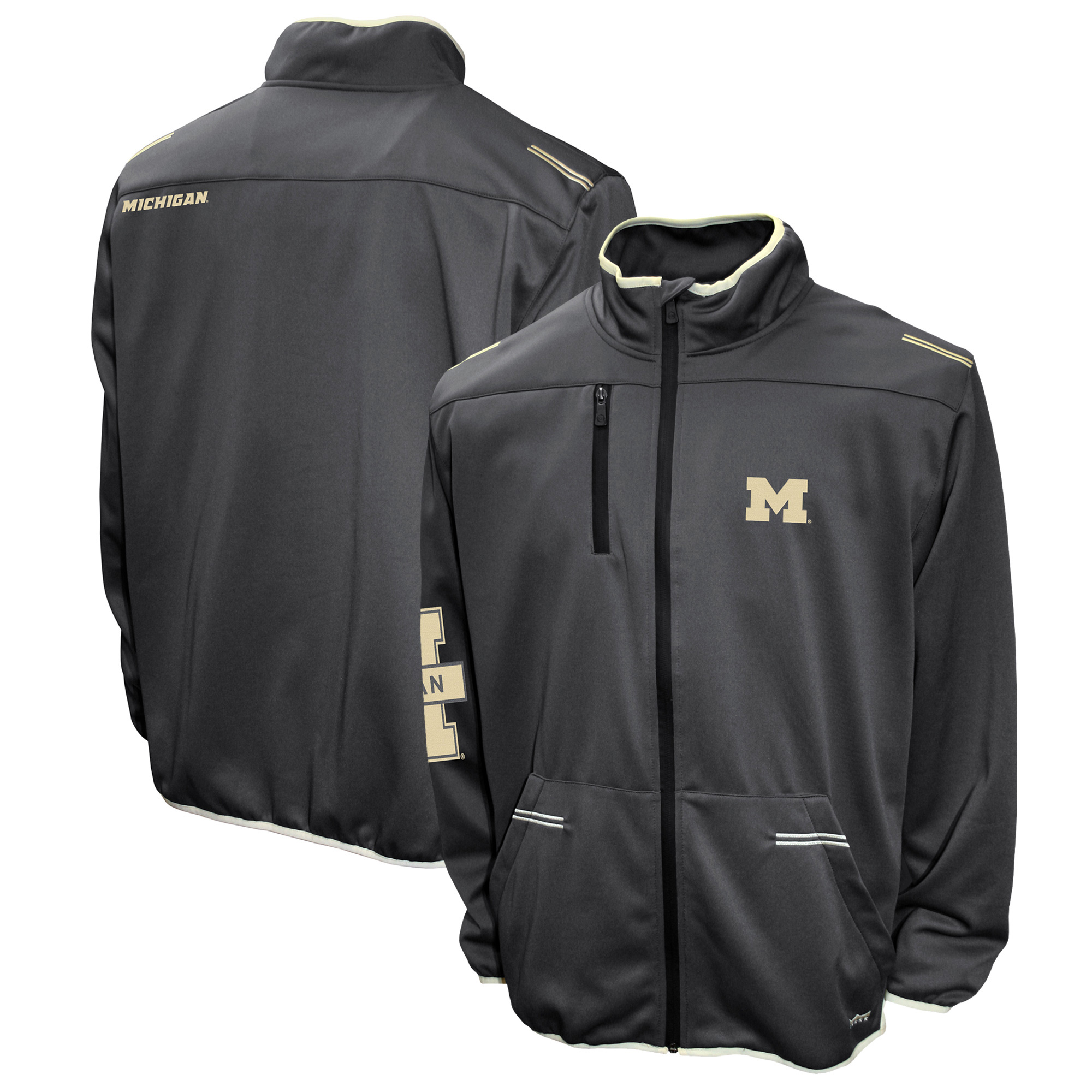 Men's Franchise Club Charcoal Michigan Wolverines Endurance Full-Zip Jacket - Image 5