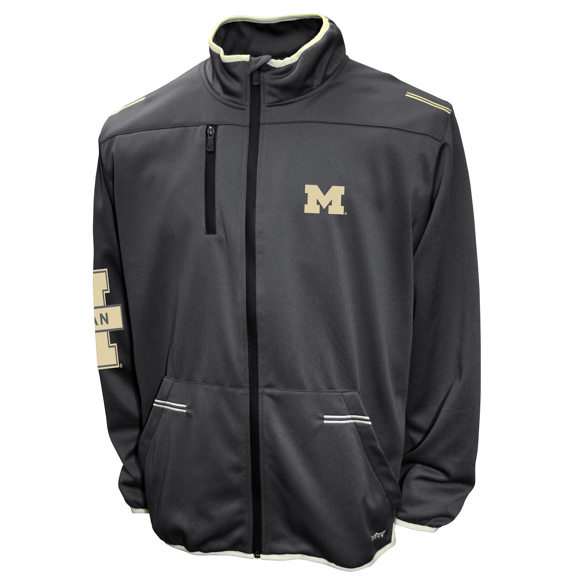 Men's Franchise Club Charcoal Michigan Wolverines Endurance Full-Zip Jacket - Image 9