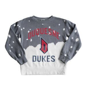 Youth Gameday Couture Gray Duquesne Dukes Faded Crewneck Pullover Top