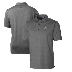 Men's Cutter & Buck Heather Charcoal New Orleans Saints Throwback Logo Forge Heathered Stretch Polo